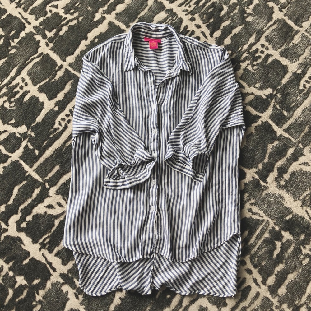 Button-up striped top